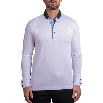 Maceoo Newton Ascension0010 White Long Sleeve Button-down Polo