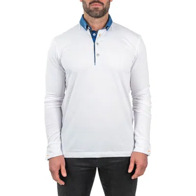MACEOO MACEOO NEWTON BRILLIANT LONG SLEEVE COTTON POLO