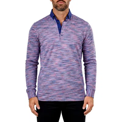 Maceoo Newton Long Sleeve Polo In Purple