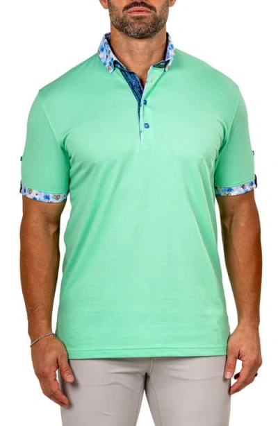 Maceoo Newton Marthyr0020 Green Button-down Piqué Polo