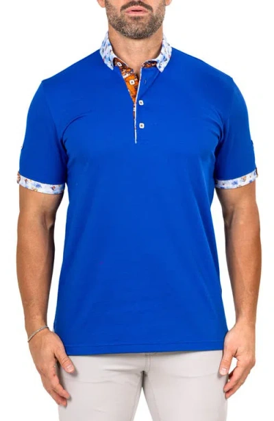 Maceoo Newton Marthyr0022 Blue Button-down Piqué Polo