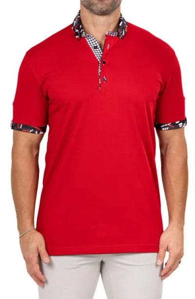 Maceoo Newton Marthyr0027 Red Button-down Piqué Polo