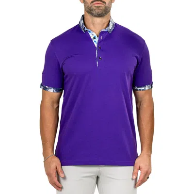 Maceoo Newton Marthyr0030 Purple Button-down Piqué Polo