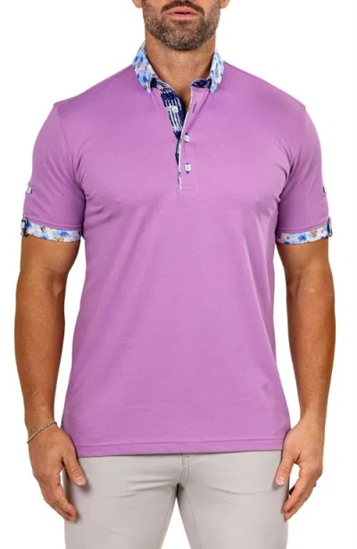 Maceoo Newton Marthyr0031 Purple Button-down Piqué Polo