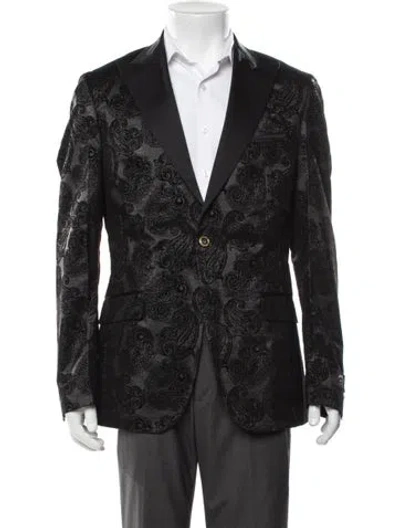 Pre-owned Maceoo Paisley Print Blazer W/ Tags In Black