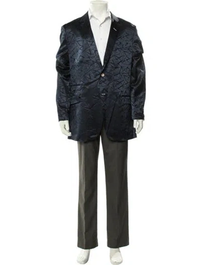 Pre-owned Maceoo Patterned Blazer W/ Tags In Blue