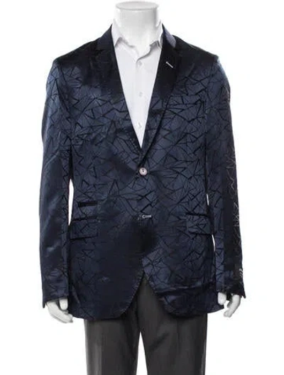 Pre-owned Maceoo Patterned Blazer W/ Tags In Blue