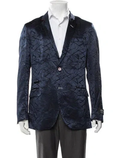 Pre-owned Maceoo Patterned Blazer W/ Tags In Blue