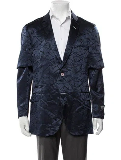 Pre-owned Maceoo Patterned Blazer W/ Tags In Blue