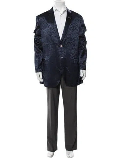 Pre-owned Maceoo Patterned Blazer W/ Tags In Blue