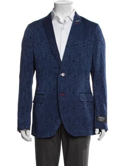 Pre-owned Maceoo Patterned Blazer W/ Tags In Blue
