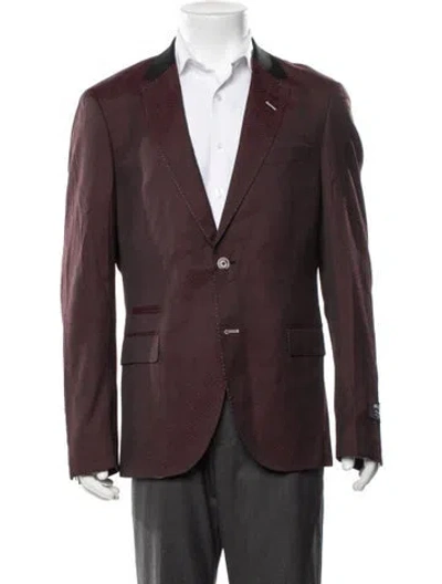 Pre-owned Maceoo Patterned Blazer W/ Tags In Burgundy