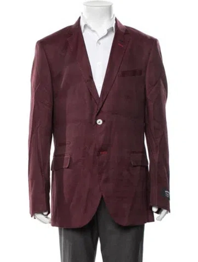 Pre-owned Maceoo Patterned Blazer W/ Tags In Burgundy