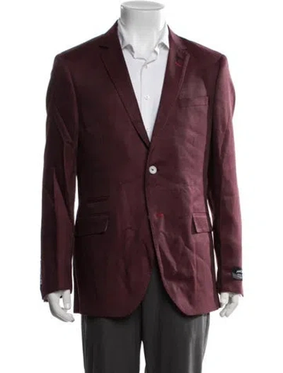 Pre-owned Maceoo Patterned Blazer W/ Tags In Burgundy