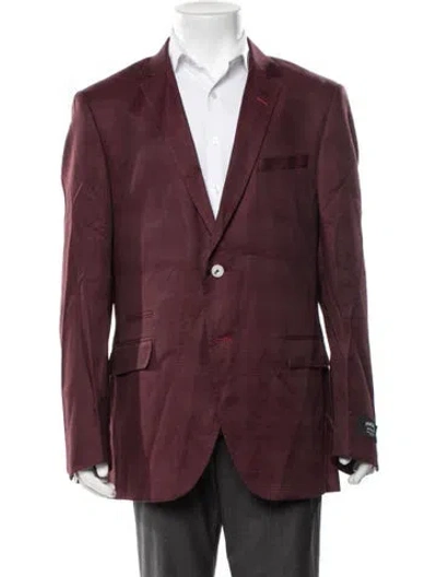 Pre-owned Maceoo Patterned Blazer W/ Tags In Burgundy
