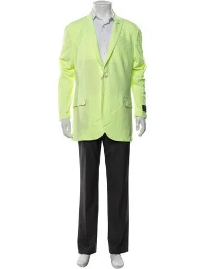 Pre-owned Maceoo Patterned Blazer W/ Tags In Green
