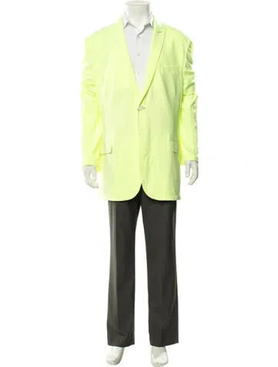 Pre-owned Maceoo Patterned Blazer W/ Tags In Green