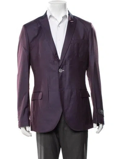 Pre-owned Maceoo Patterned Blazer W/ Tags In Purple