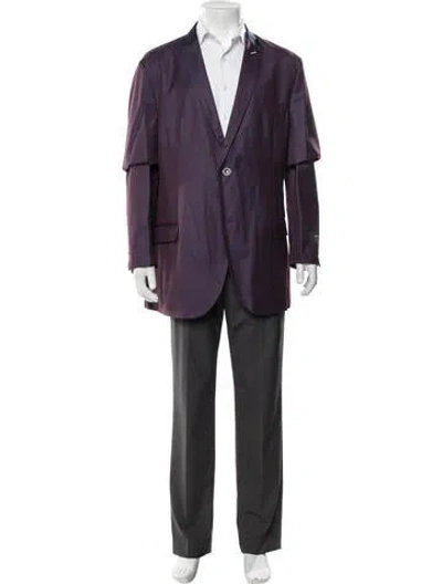 Pre-owned Maceoo Patterned Blazer W/ Tags In Purple