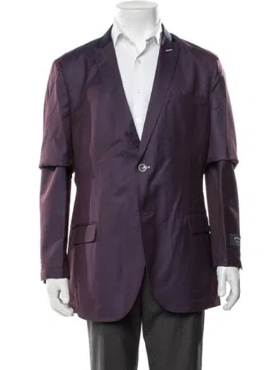 Pre-owned Maceoo Patterned Blazer W/ Tags In Purple