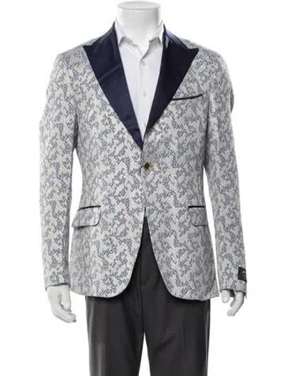 Pre-owned Maceoo Patterned Blazer W/ Tags In White