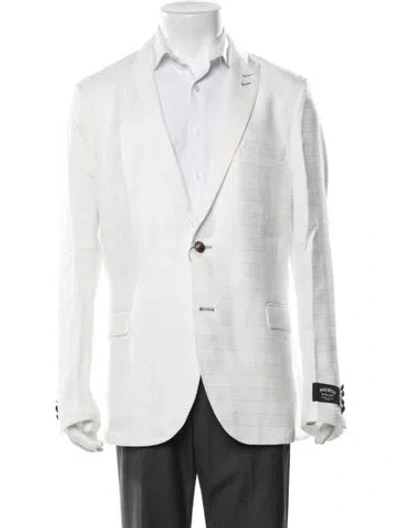 Pre-owned Maceoo Patterned Blazer In White