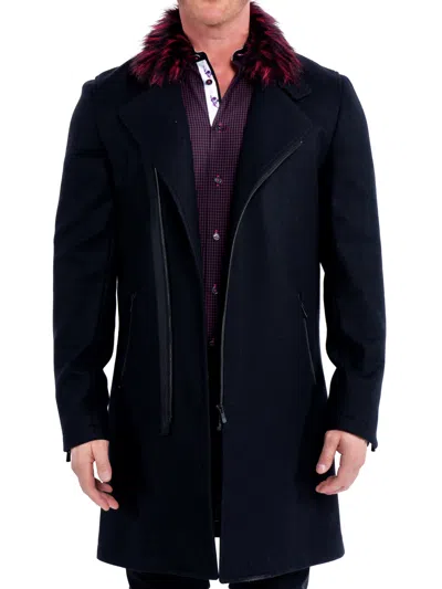 Maceoo Peacoat Zipfurred Black In Blue