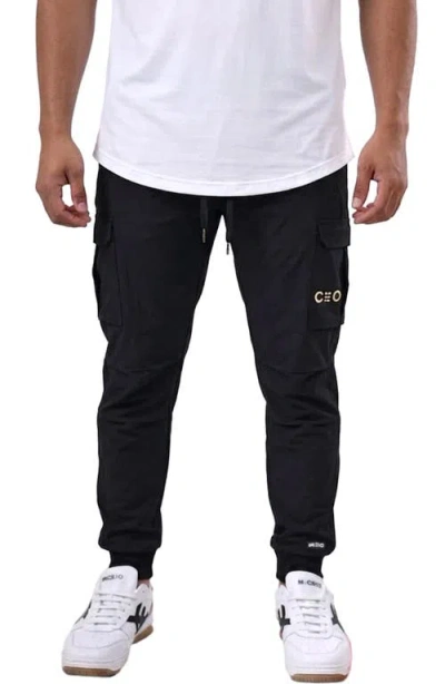 Maceoo Performance Cargo Joggers In Black