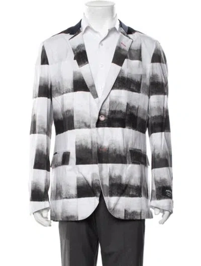 Pre-owned Maceoo Plaid Print Blazer W/ Tags In Multicolor