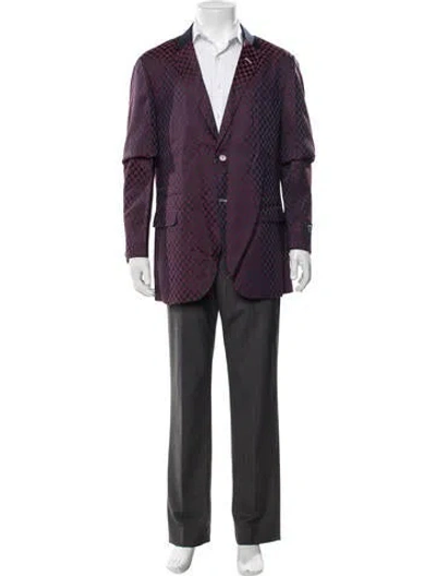 Pre-owned Maceoo Plaid Print Blazer W/ Tags In Multicolor