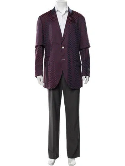 Pre-owned Maceoo Plaid Print Blazer W/ Tags In Multicolor