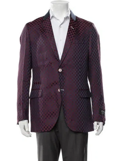 Pre-owned Maceoo Plaid Print Blazer W/ Tags In Multicolor