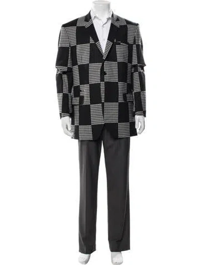 Pre-owned Maceoo Plaid Print Suit W/ Tags In Black
