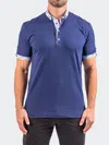 Maceoo Collarsolidcobalt Blue Button-down Polo In Blue