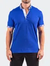 Maceoo Collarsolidlapis Blue Button-down Polo In Blue
