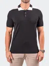 Maceoo Tipped Colorblock Polo In Black