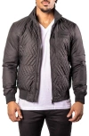 Maceoo Puffycomb Quilted Bomber Jacket In Black