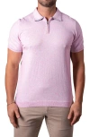 Maceoo Quarter Zip Polo In Pink