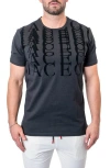 Maceoo Repetition Black Logo Appliqué Stretch Cotton T-shirt In Gray