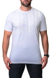 Maceoo Repetition White Logo Appliqué Stretch Cotton T-shirt In White