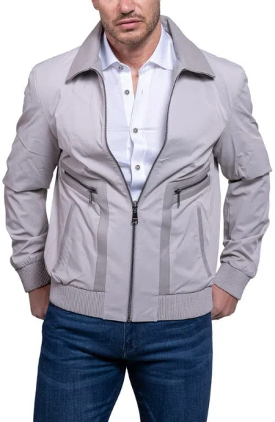 Maceoo Resistance Leather Trim Bomber Jacket