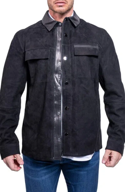 Maceoo Resistance1025 Suede Jacket In Black