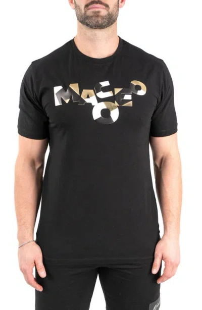 Maceoo Scrabble Logo Cotton Graphic T-shirt In Black