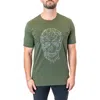 Maceoo Screbbleskull Armygreen Embroidered Skull Stretch Cotton T-shirt In Green