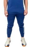 Maceoo Shield Blue Joggers In Blue