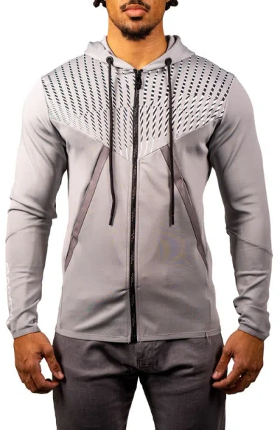 Maceoo Shield Grey Zip Hoodie