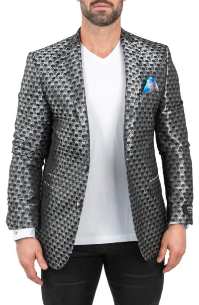 Maceoo Skull Sport Coat In Grey