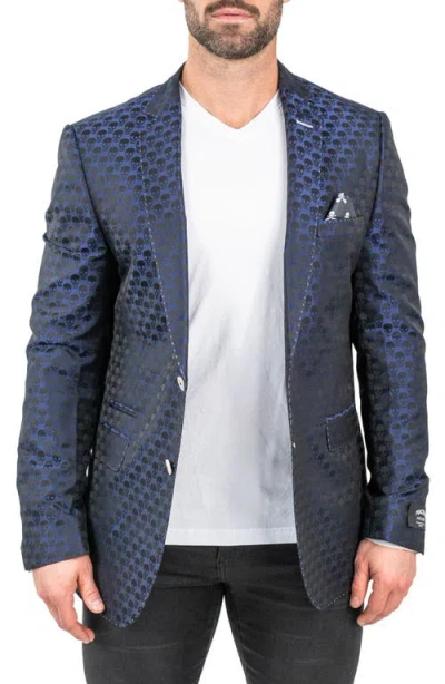 Maceoo Socrate Skull Blue Blazer
