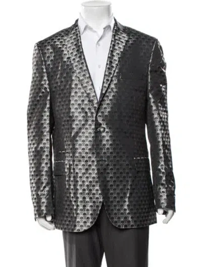 Pre-owned Maceoo Socrates Graphic Print Blazer W/ Tags In Grey