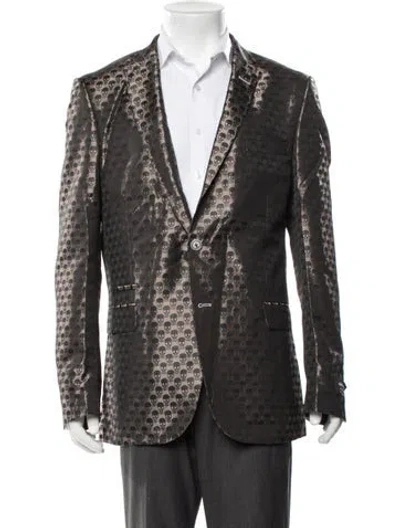 Pre-owned Maceoo Socrates Graphic Print Blazer W/ Tags In Grey